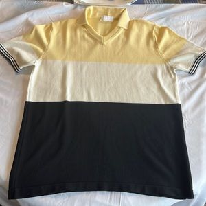 $300 Roberto Collina Size 48(M) Knit Tri Color Short Sleeve Polo Sweater Shirt